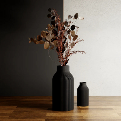 Modern Bottle Vase – Sleek, Eco-Friendly & Waterproof with Natural Wood Texture