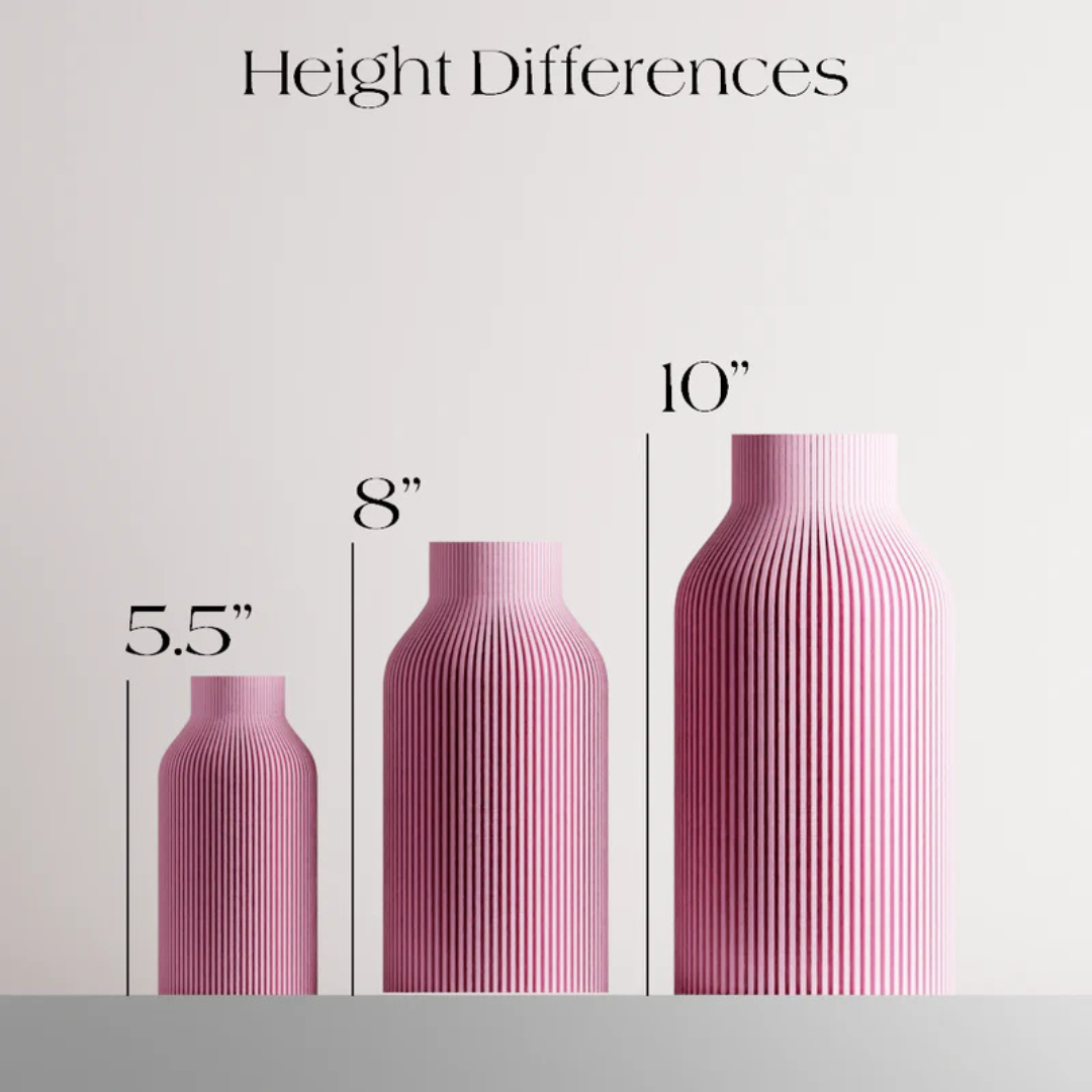 Modern Bottle Vase – Sleek, Eco-Friendly & Waterproof with Natural Wood Texture