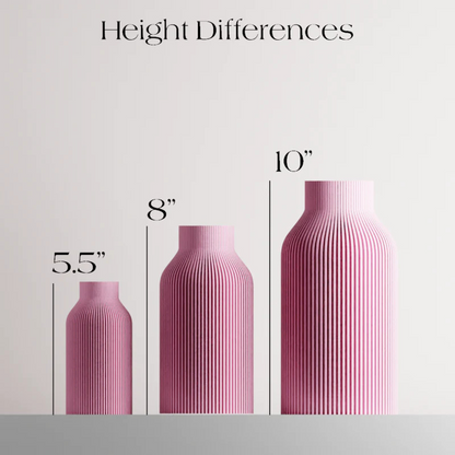 Modern Bottle Vase – Sleek, Eco-Friendly & Waterproof with Natural Wood Texture