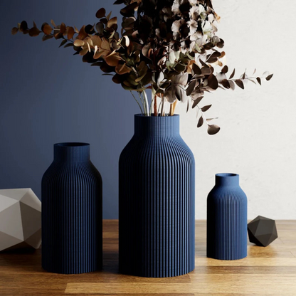 Modern Bottle Vase – Sleek, Eco-Friendly & Waterproof with Natural Wood Texture